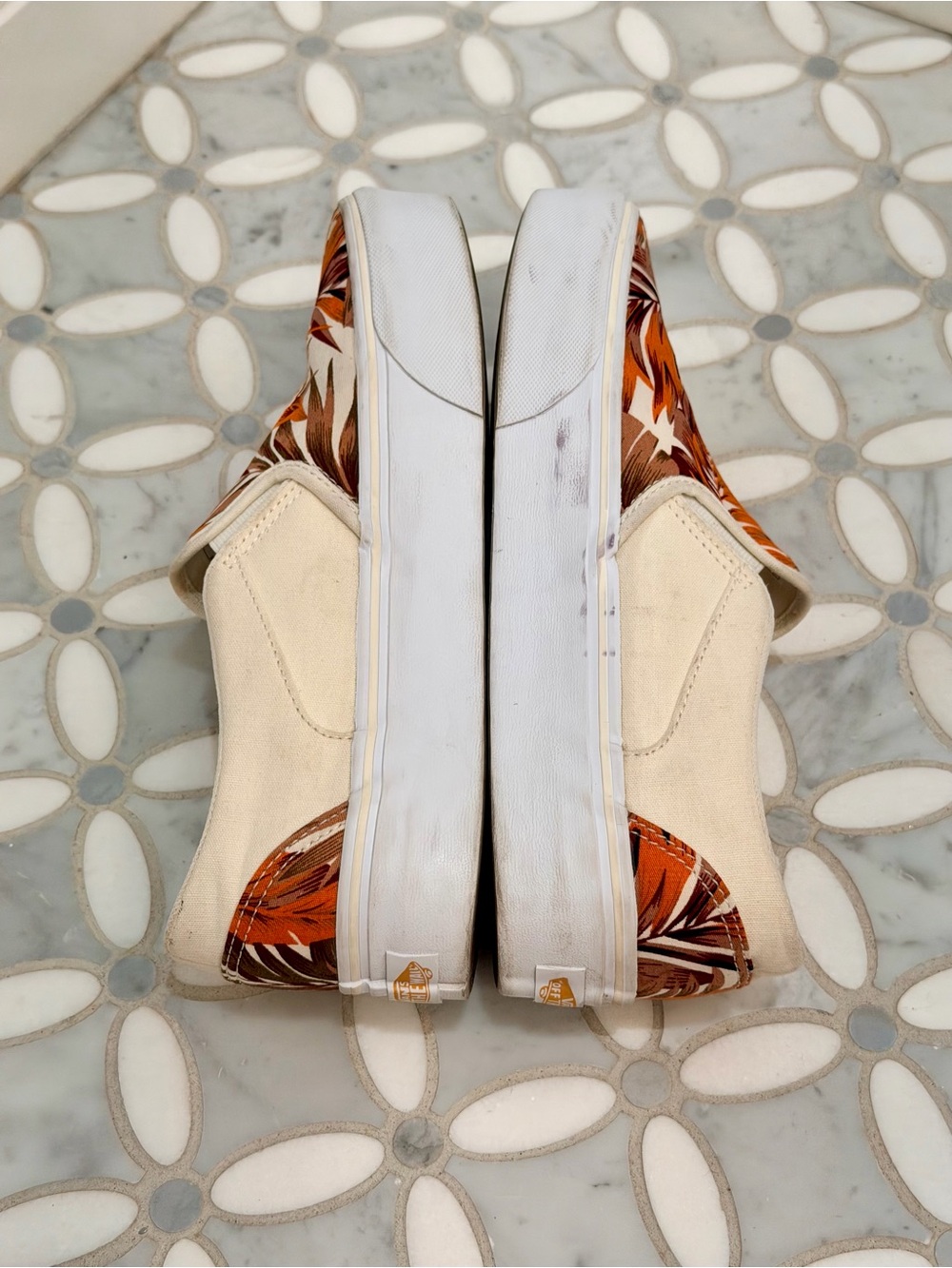 Vans Classic Slip-On Platform Tropical Floral Palm Canvas Sneakers Women’s 10 - Picture 4 of 8